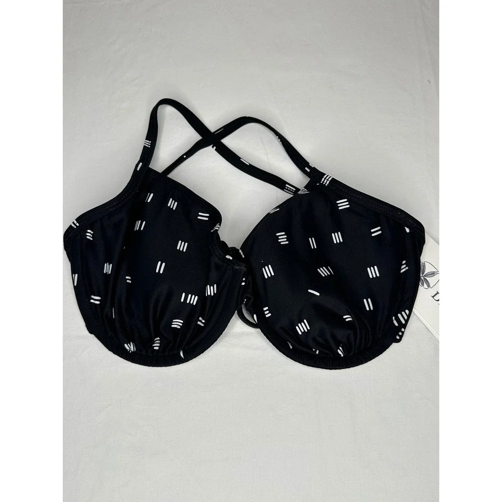 NEW Carve Designs Olivia Top Black Dash Underwire‎ Bikini Swim Top Cup Size C